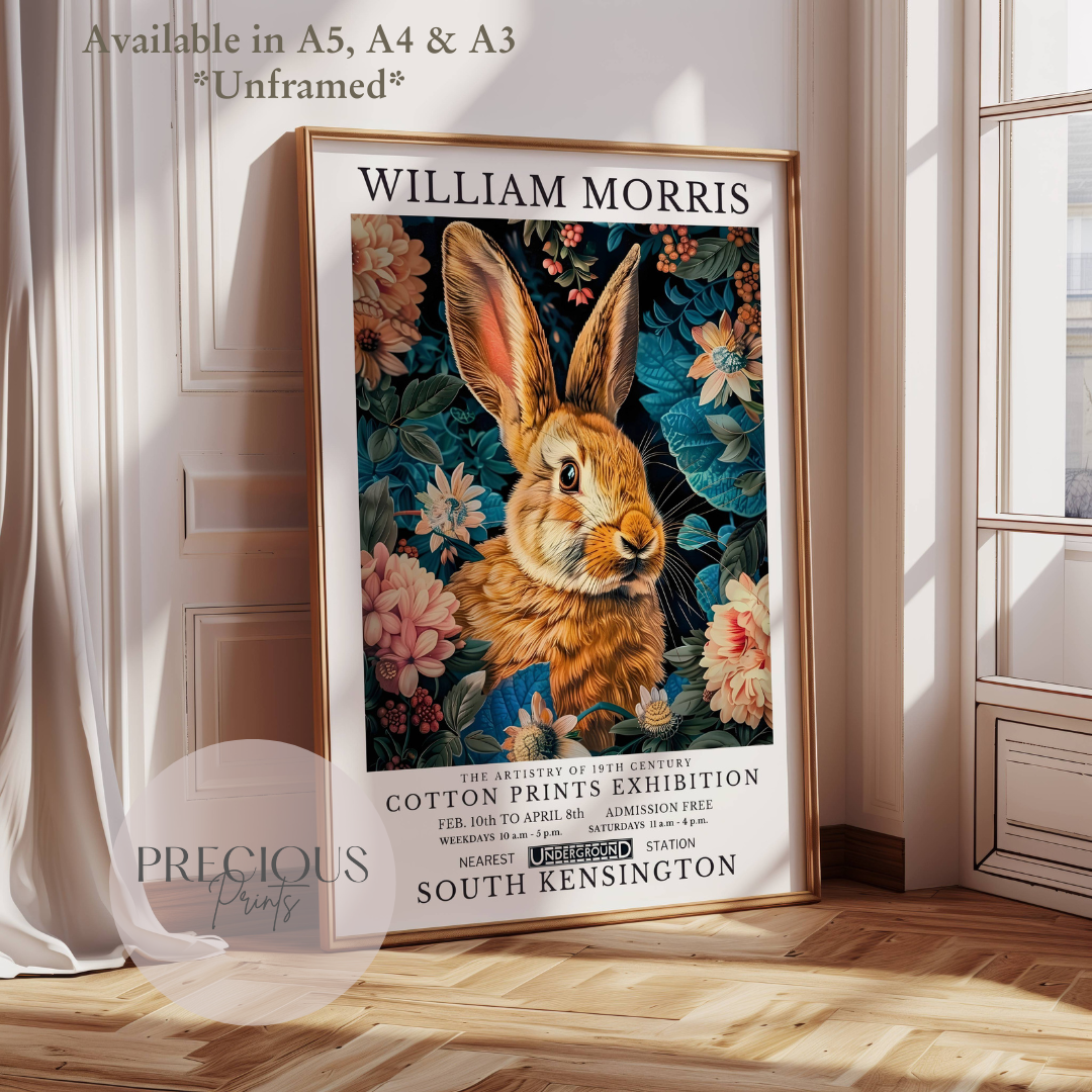 William Morris Bunny Rabbit Poster / Art Exhibition Print