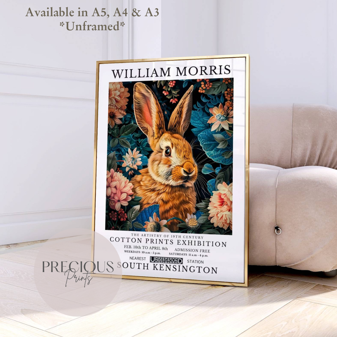 William Morris Bunny Rabbit Poster / Art Exhibition Print