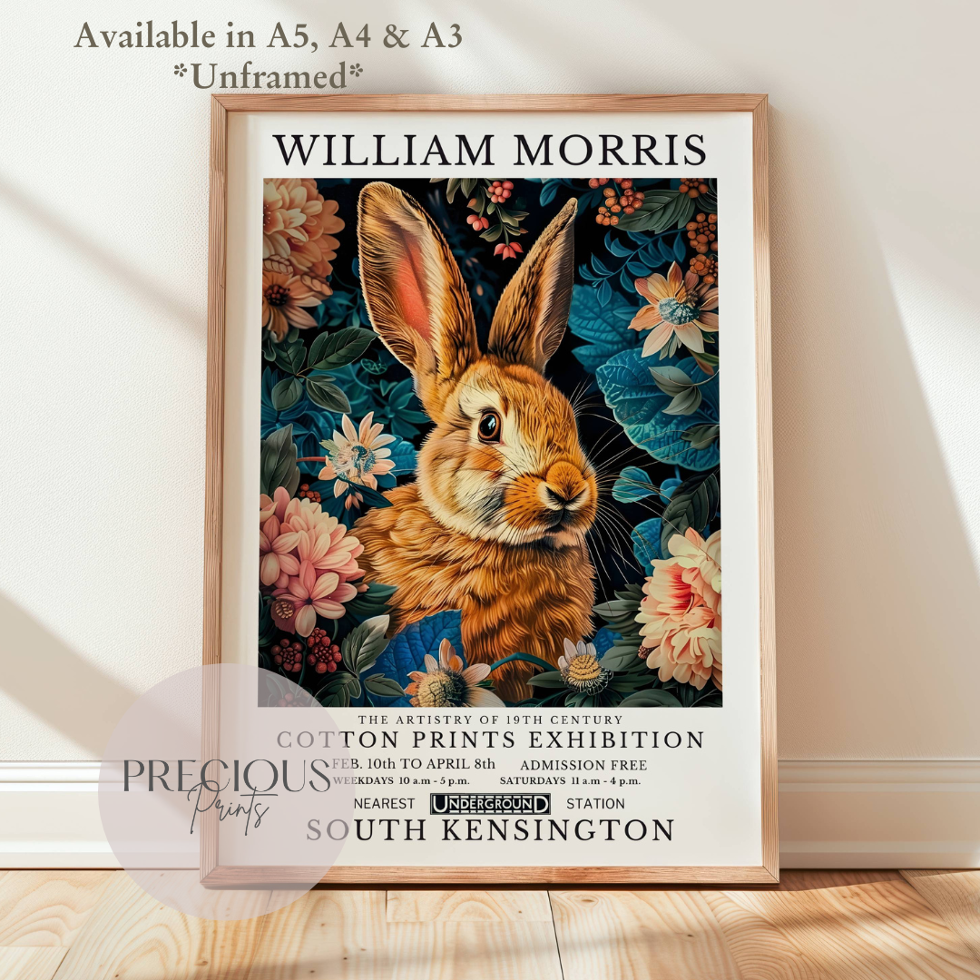 William Morris Bunny Rabbit Poster / Art Exhibition Print