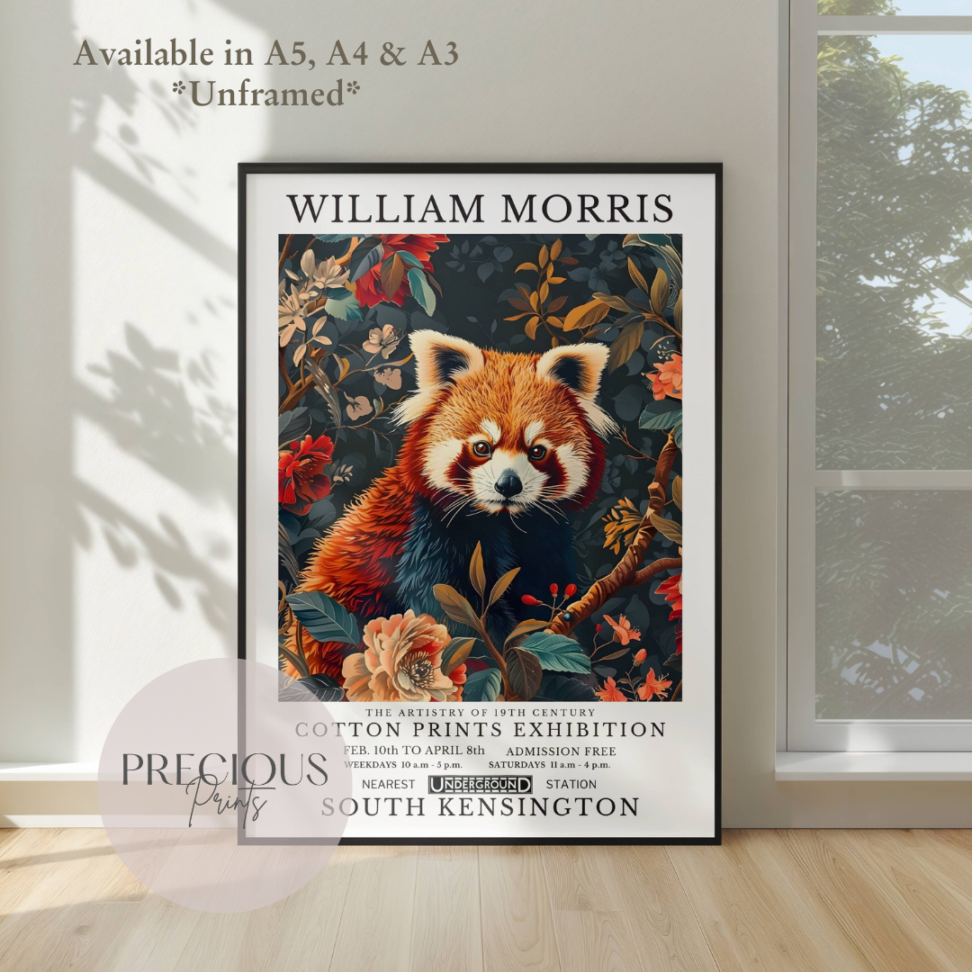 William Morris Red Panda Poster / Art Exhibition Print