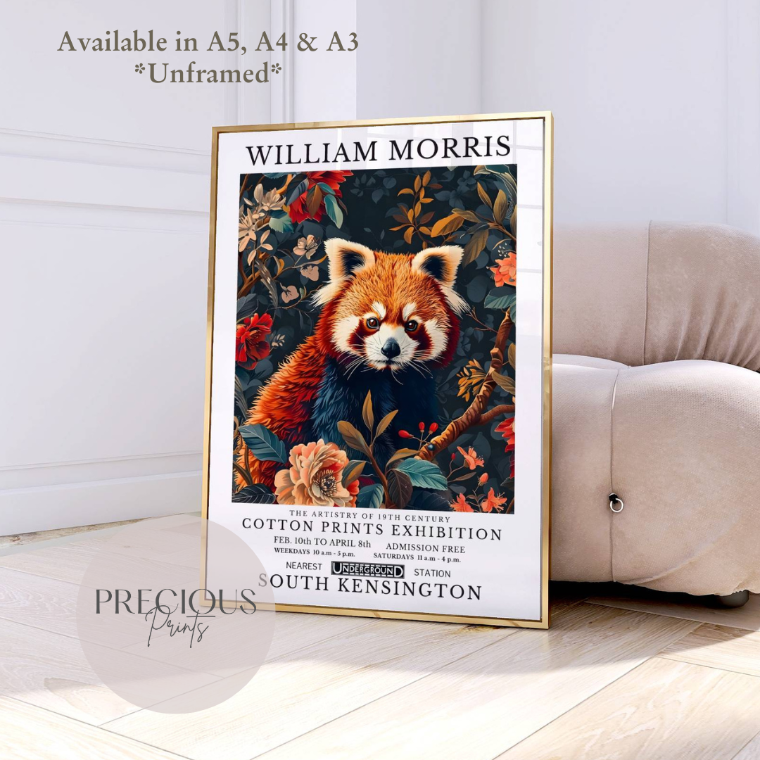 William Morris Red Panda Poster / Art Exhibition Print