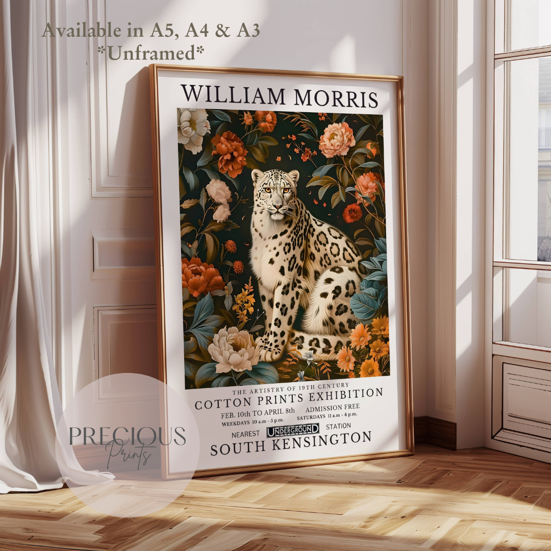 William Morris White Leopard Poster / Art Exhibition Print