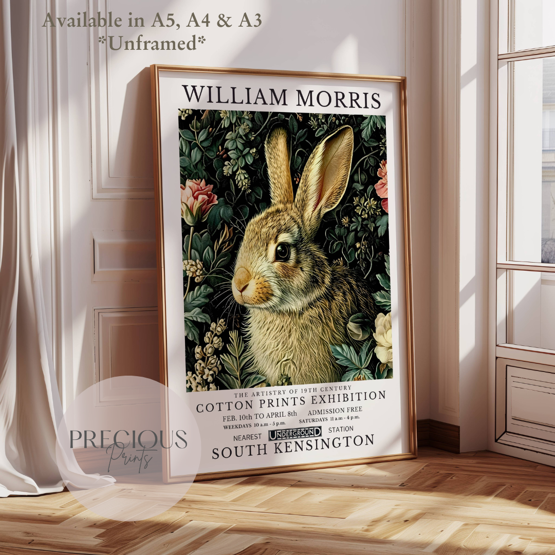 William Morris Bunny Rabbit Poster / Art Exhibition Print