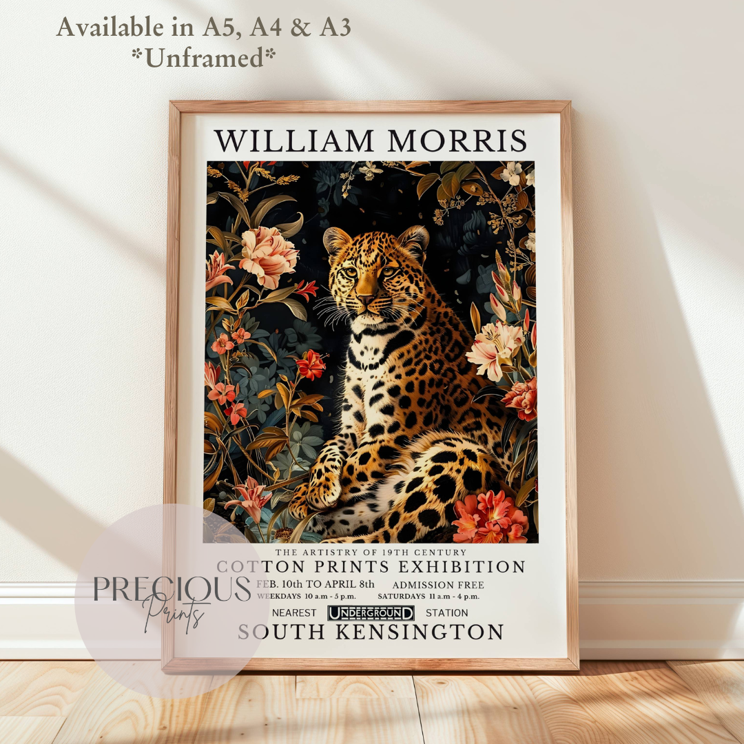 William Morris Cheetah Leopard Poster / Art Exhibition Print