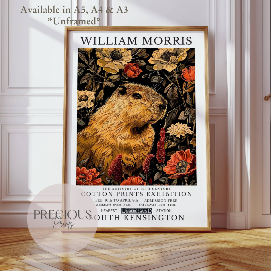 William Morris Capybara Poster / Art Exhibition Print