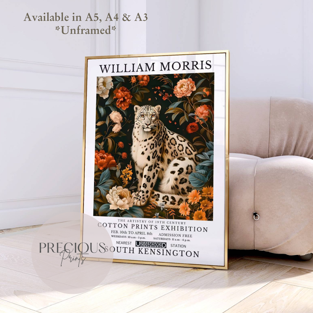William Morris White Leopard Poster / Art Exhibition Print