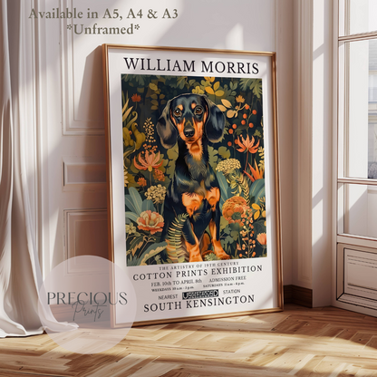 William Morris Dachshund Poster / Art Exhibition Print
