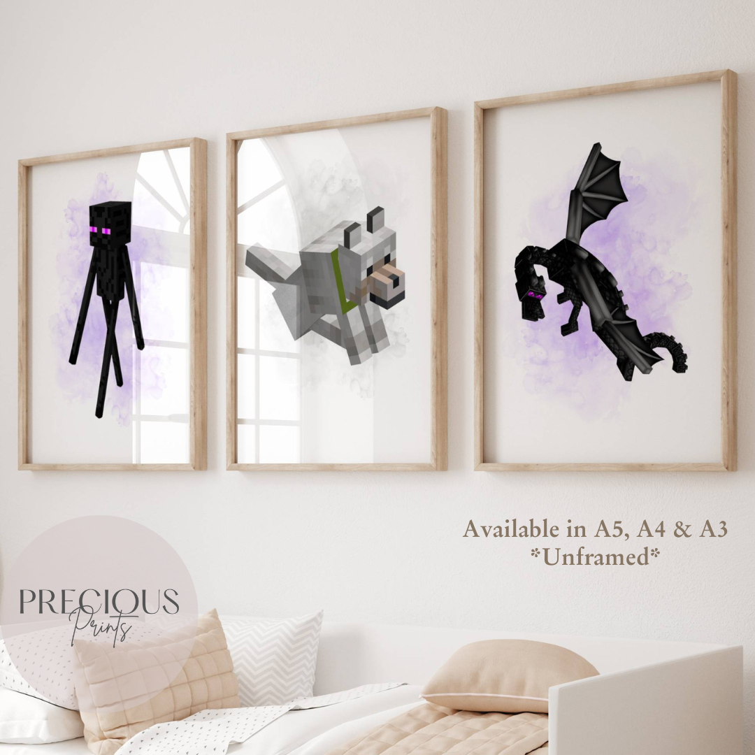 Set of 3 Minecraft Prints