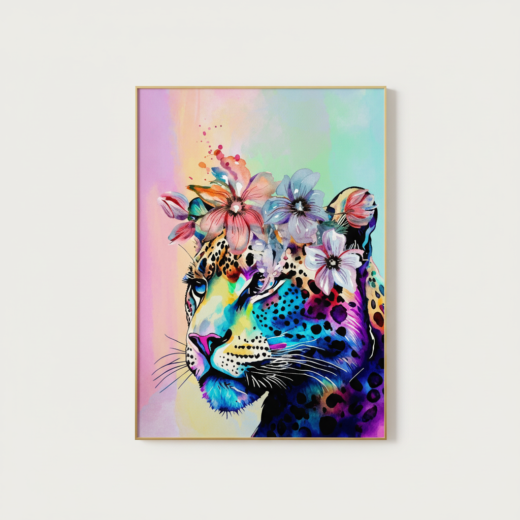 Retro Leopard Poster Print