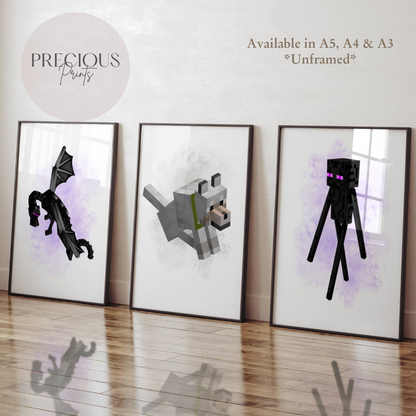 Set of 3 Minecraft Prints