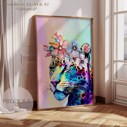 Retro Leopard Poster Print