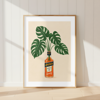 Aperol Monstera Botanical Print