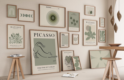 Set of 3 Green Bauhaus Prints