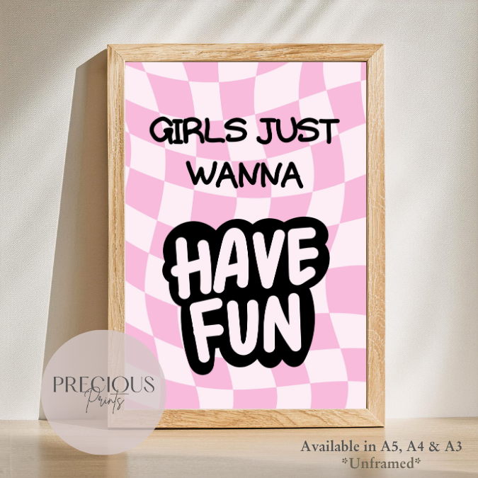 Set of 6 Preppy Wall Prints / Tween Girls Poster / Trendy Wall Decor / Unframed