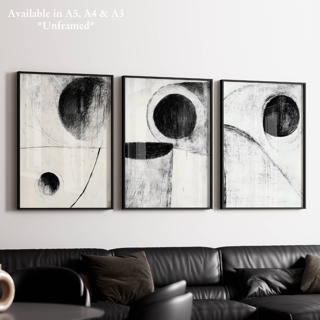 Set of 3 Dark Modern Circles