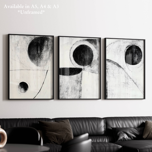 Set of 3 Dark Modern Circles