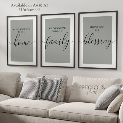 Set of 3 Green Family Posters