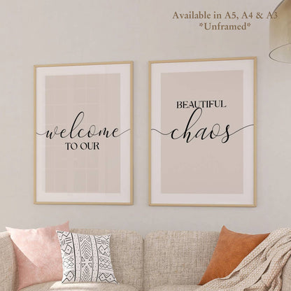 Set of 2 Neutral Family Wall Art Prints