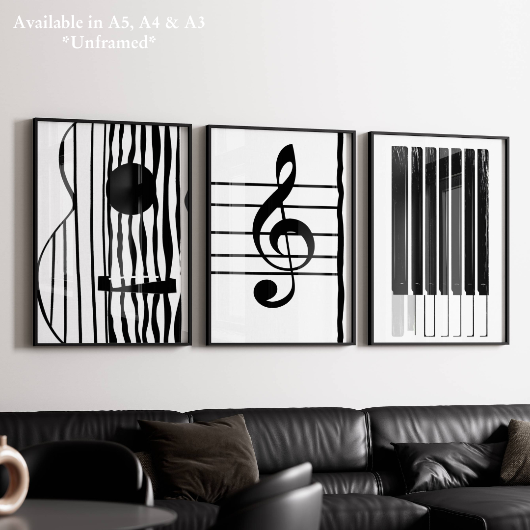 Set of 3 Dark Modern Musical Instruments