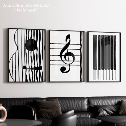 Set of 3 Dark Modern Musical Instruments