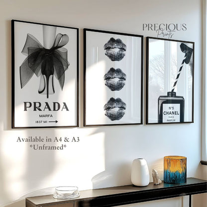 Set of 3 Prada / Chanel Prints