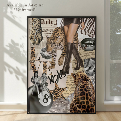 Stylish Maximalist Fashion Leopard Collage Print