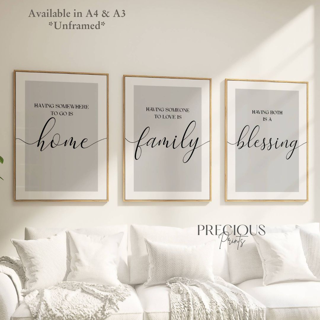 Set of 3 Grey Family Posters