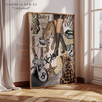 Stylish Maximalist Fashion Leopard Collage Print