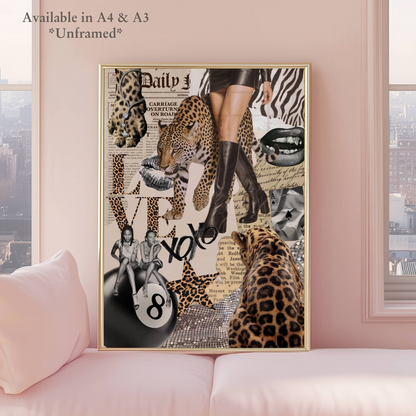Stylish Maximalist Fashion Leopard Collage Print