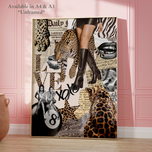 Stylish Maximalist Fashion Leopard Collage Print