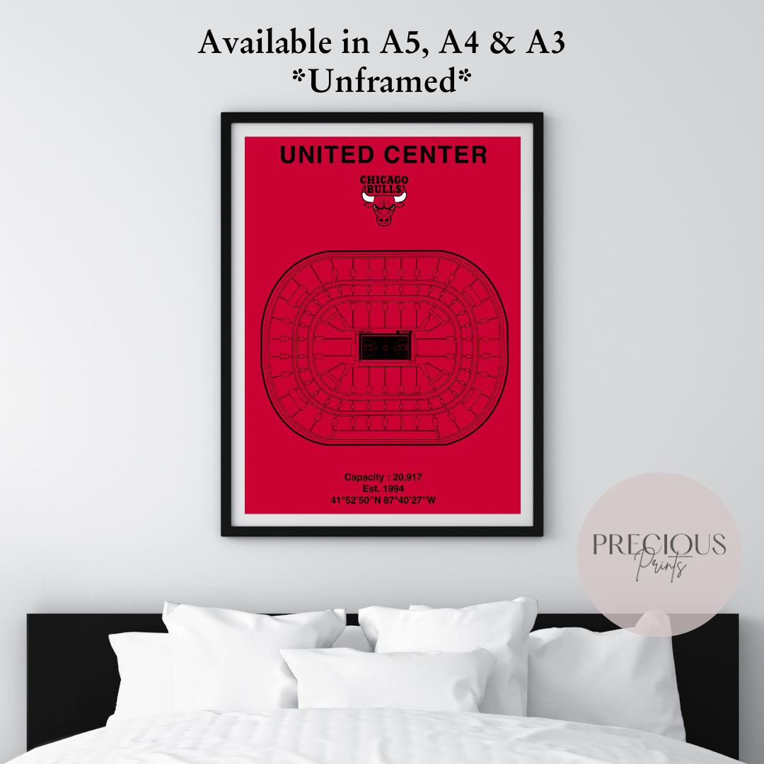 Chicago Bulls / United Center / American Baskell Poster
