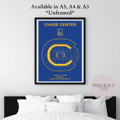 Golden State Warriors Chase Center Stadium Poster