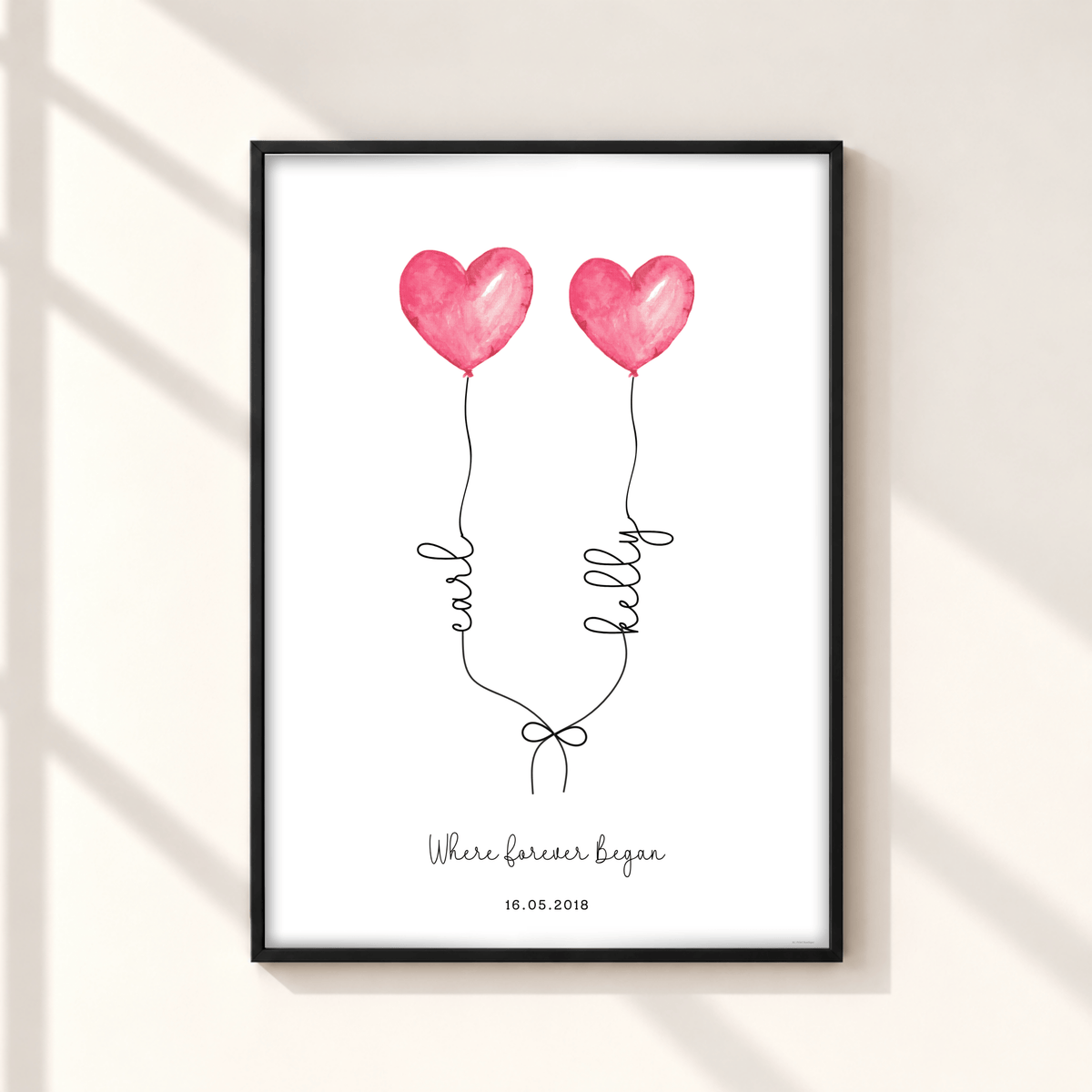 Personalised Heart Balloon Print