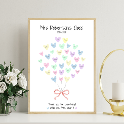 Personalised Thank You Teacher Print