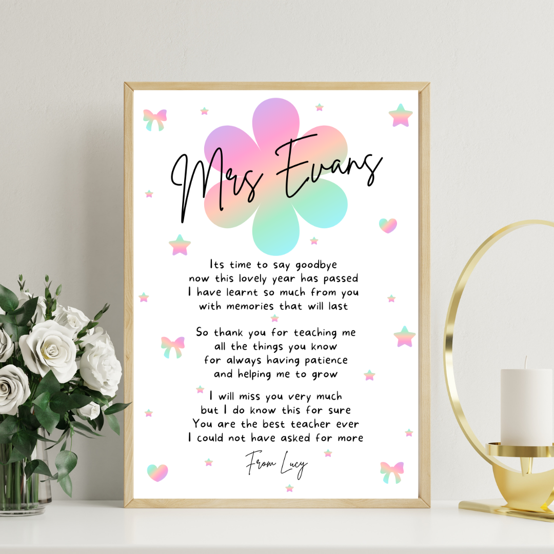 Personalised Thank You Teacher Print