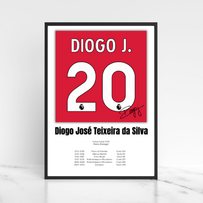 Diogo Jota Football Stats Print