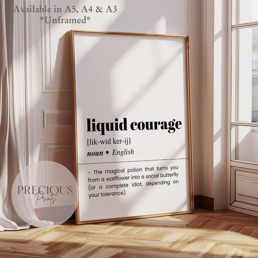 Liquid Courage Definition Poster