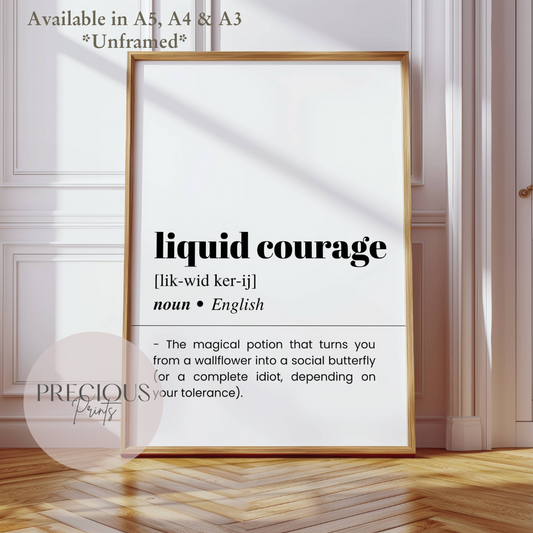 Liquid Courage Definition Poster