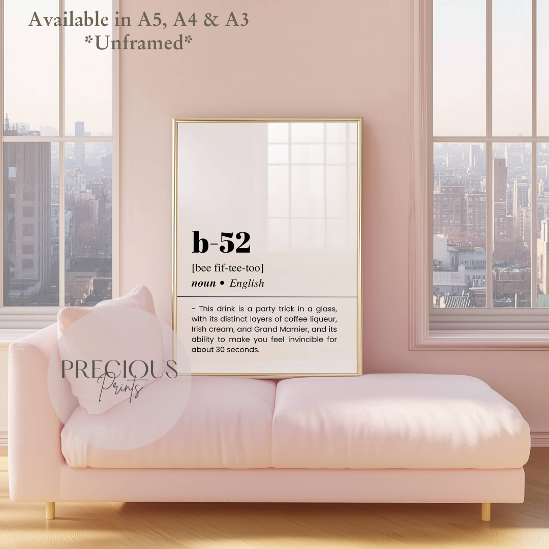 B-52 Word Definition Poster