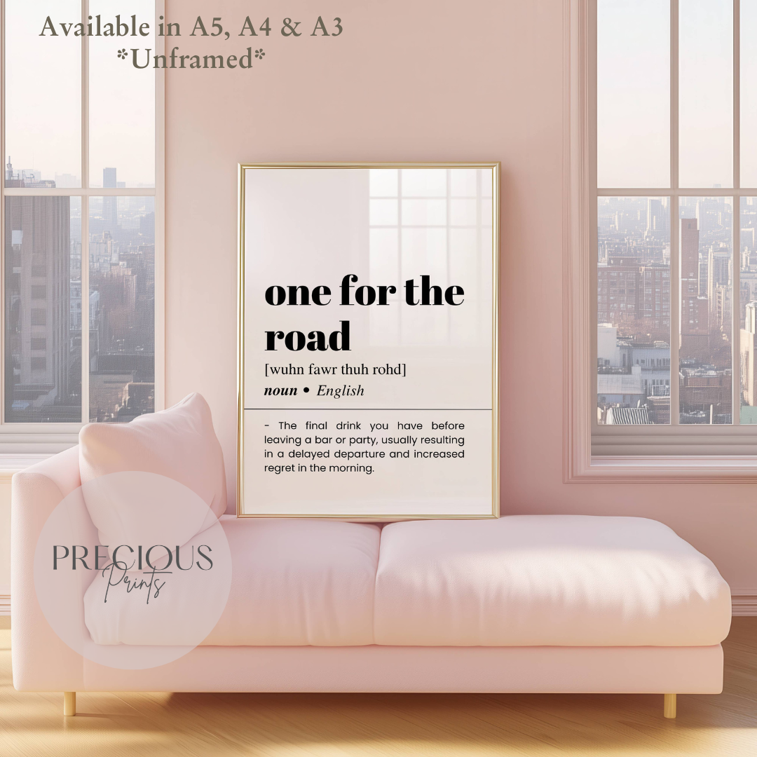 One For The Road Definition Poster