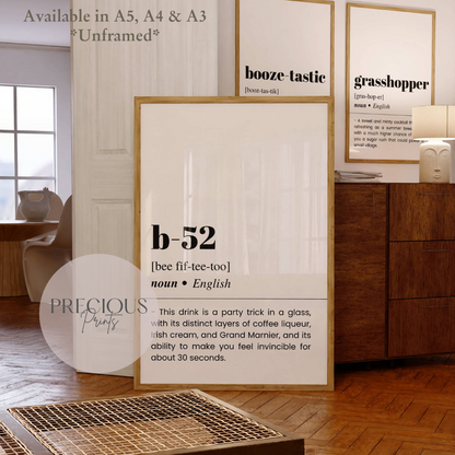 B-52 Word Definition Poster