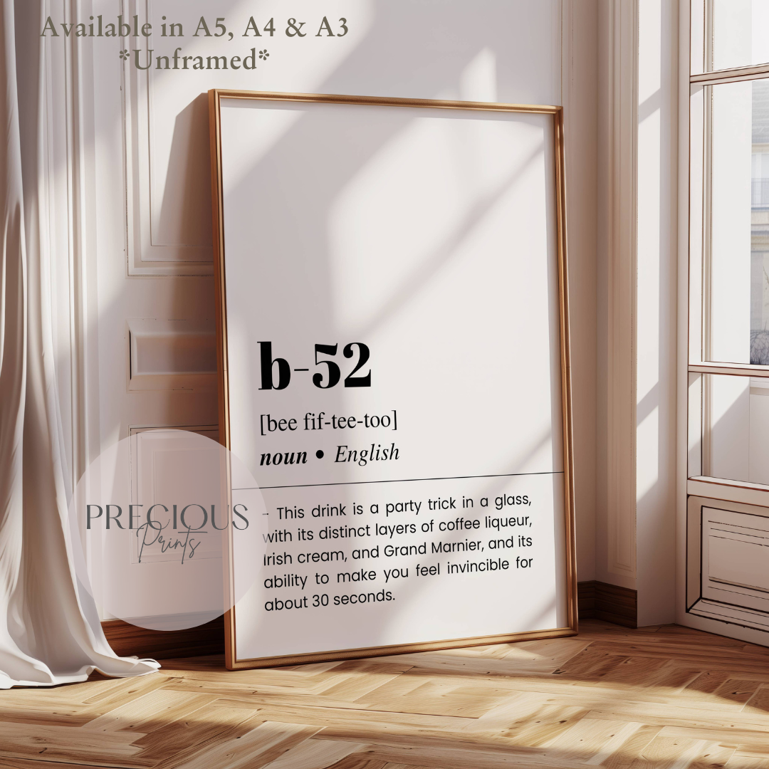 B-52 Word Definition Poster