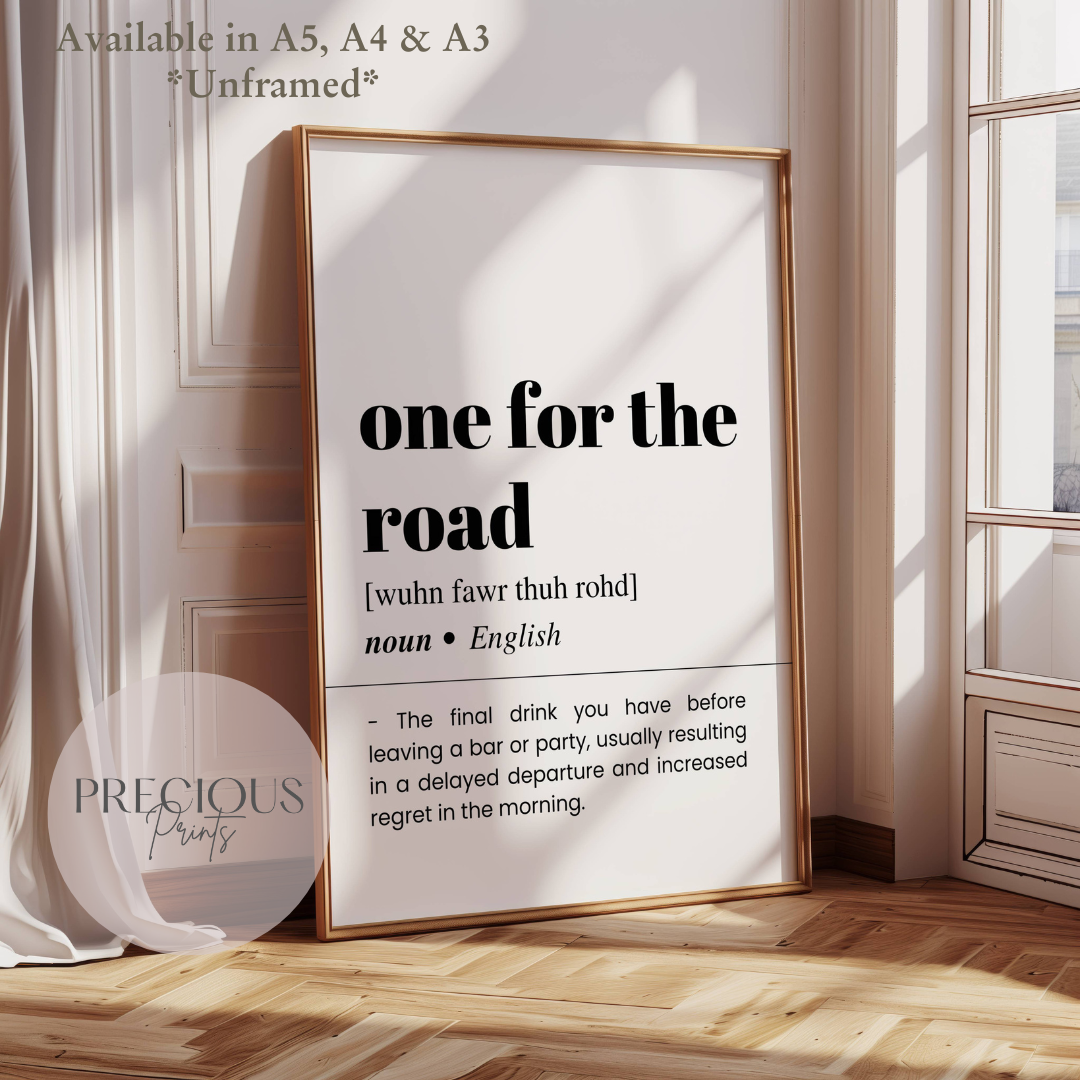 One For The Road Definition Poster