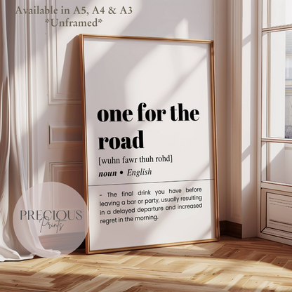 One For The Road Definition Poster