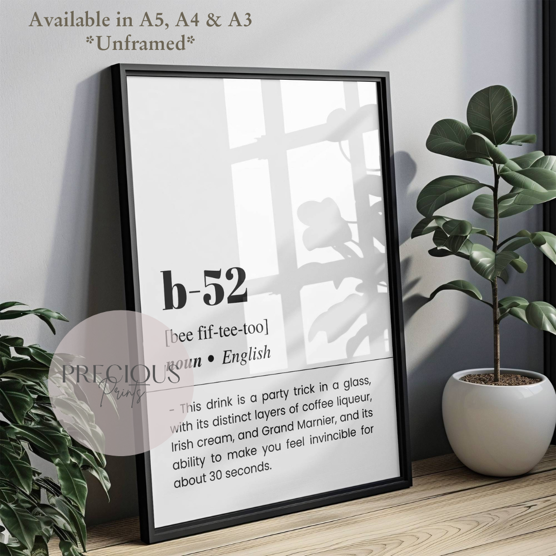 B-52 Word Definition Poster