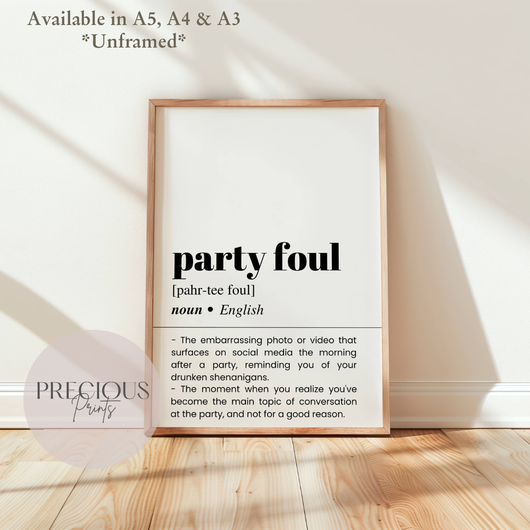 Party Foul Definition Poster