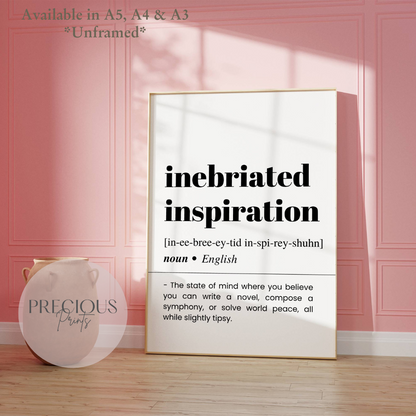 Inebriated Inspiration Definition Poster