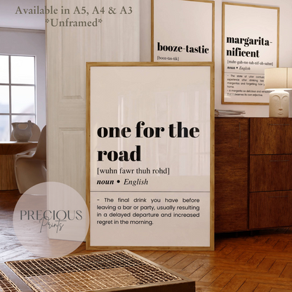 One For The Road Definition Poster