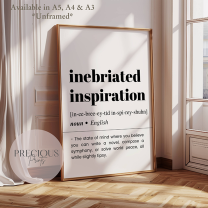 Inebriated Inspiration Definition Poster