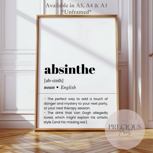 Absinthe Word Definition Poster